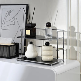 Acrylic Storage Rack – Clear – Double-Layer Design – Multifunctional 3