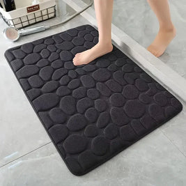 Bathroom Mat – Soft Polyester – Grey – Non-Slip – Modern Design 10