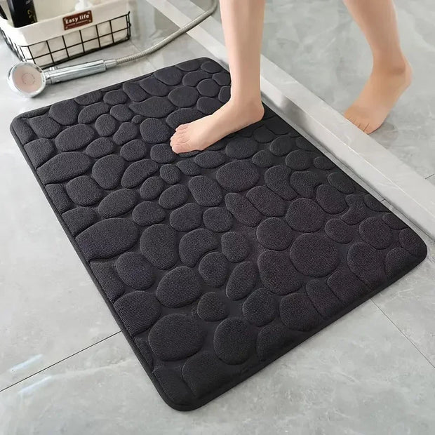 Bathroom Mat – Soft Polyester – Grey – Non-Slip – Modern Design 10