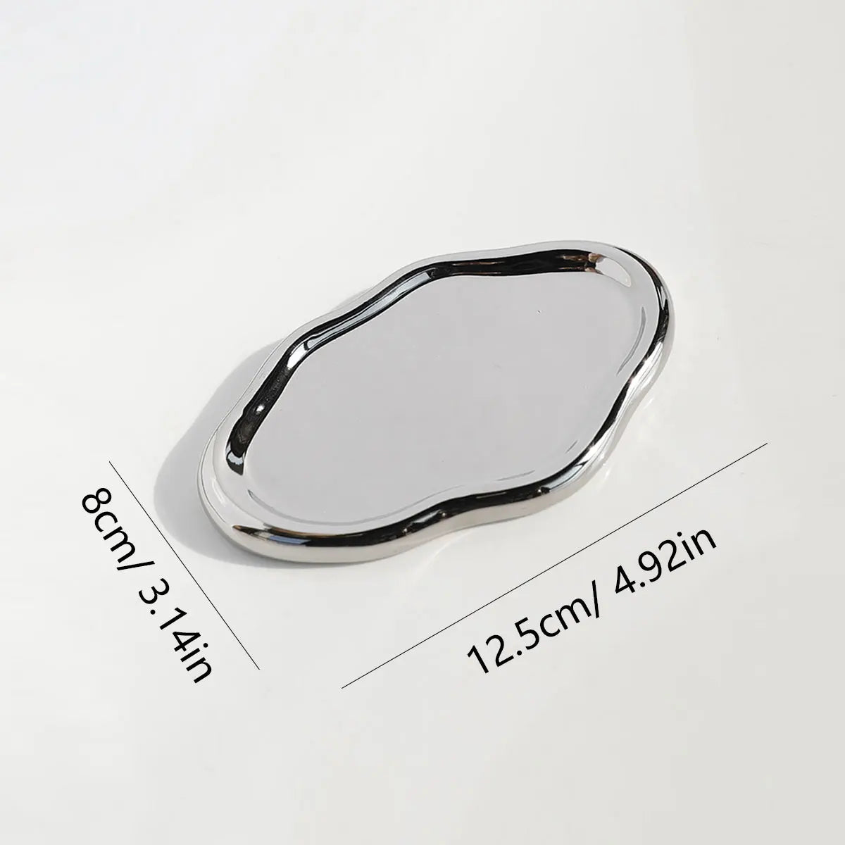 Ceramic Jewelry Tray Organizer – White – Modern – 8 in (Single Piece) 3