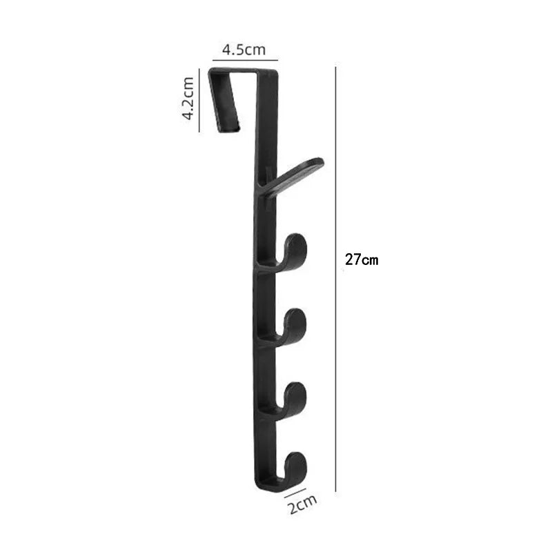 Coat Hooks for Wall – PP White – Modern – Vertical 5 Hooks 5