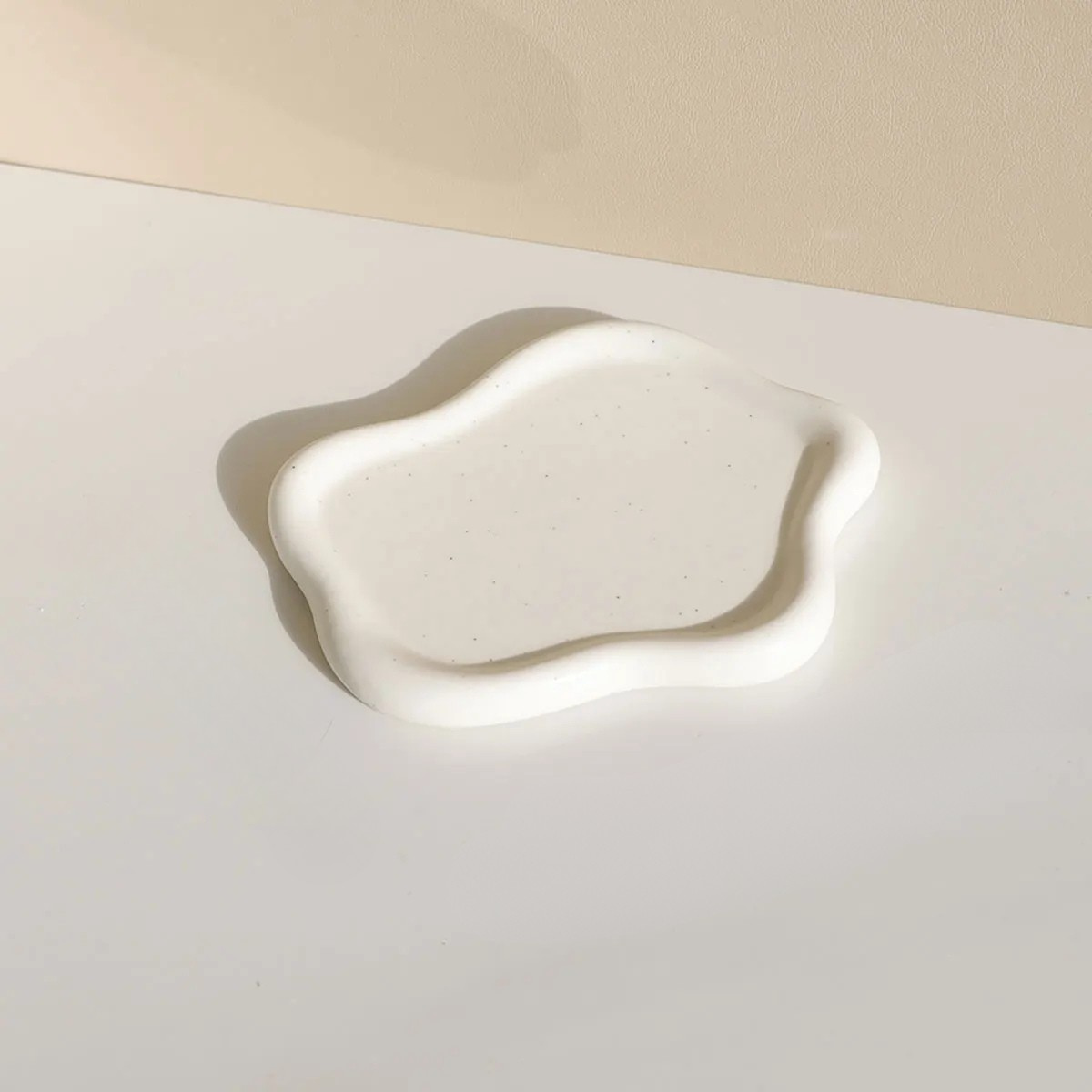 Ceramic Jewelry Tray Organizer – White – Modern – 8 in (Single Piece)