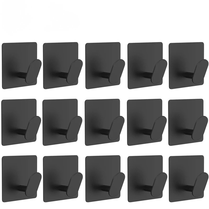 Stainless Steel Towel Hooks for Bathroom – Matte Black – Modern