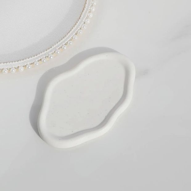 Ceramic Jewelry Tray Organizer – White – Modern – 8 in (Single Piece)