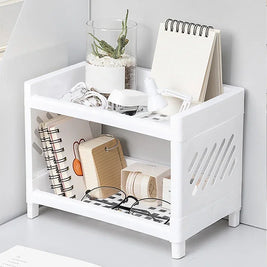 Desk Organizer – Durable PP – White – Double Layer – Minimalist Design 0