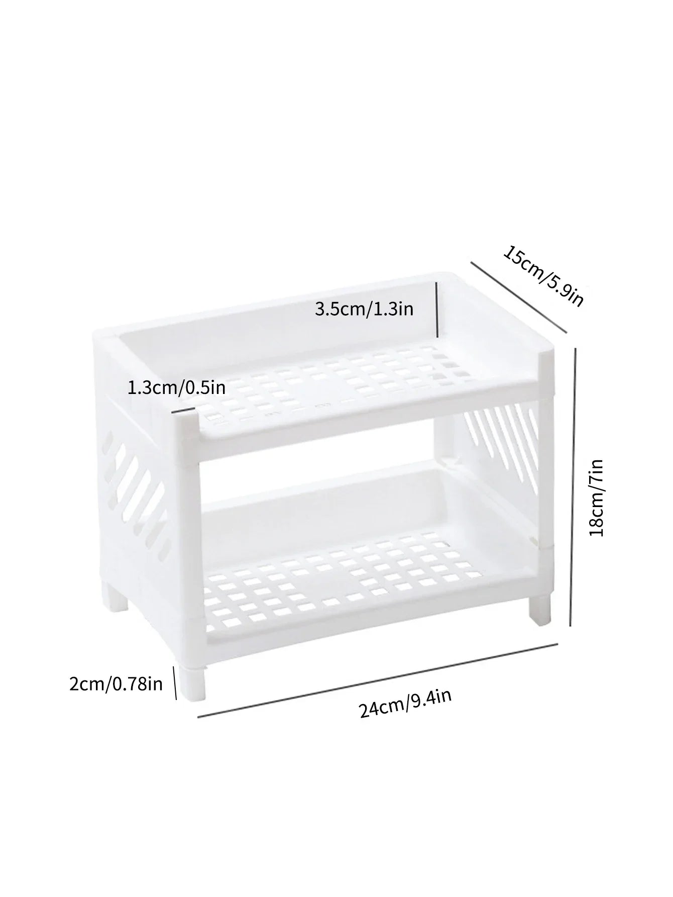 Desk Organizer – Durable PP – White – Double Layer – Minimalist Design 1