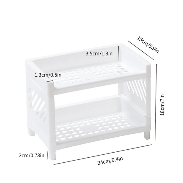 Desk Organizer – Durable PP – White – Double Layer – Minimalist Design 1