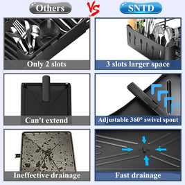 Dish Drying Rack – Large Capacity – Rostfreies Metall mit Utensilienhalter 2