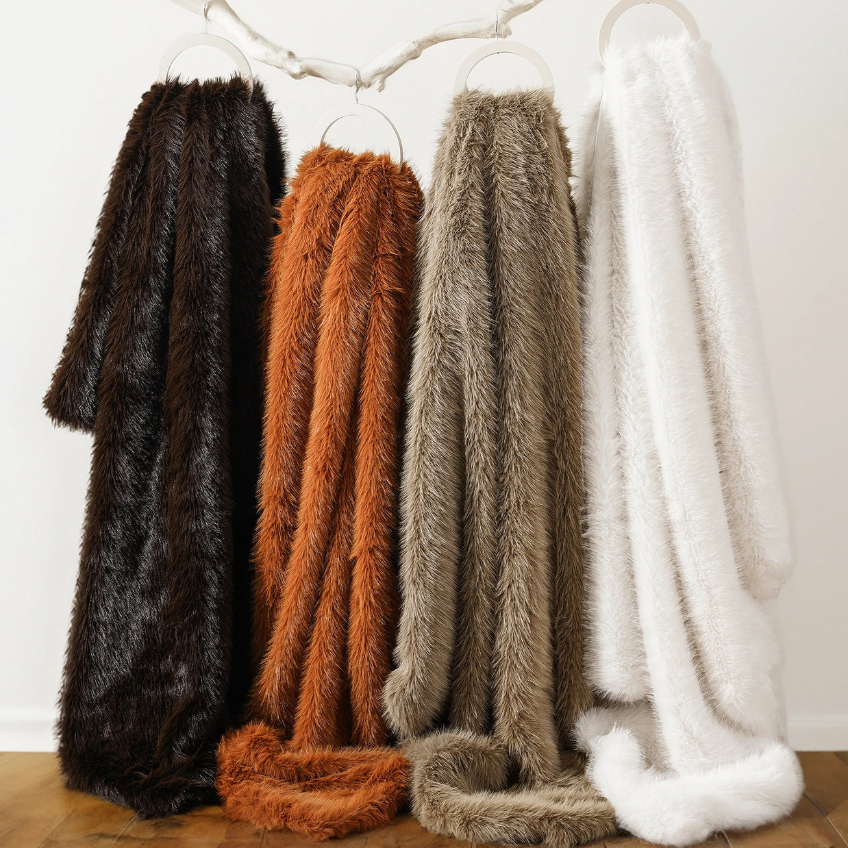 Faux Fur Blanket – Plush Velvet – Cream – Large – Home Decor 2