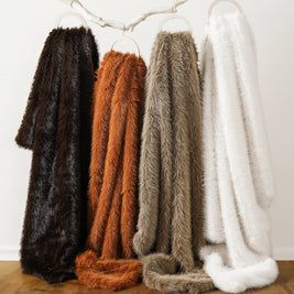 Faux Fur Blanket – Plush Velvet – Cream – Large – Home Decor 2