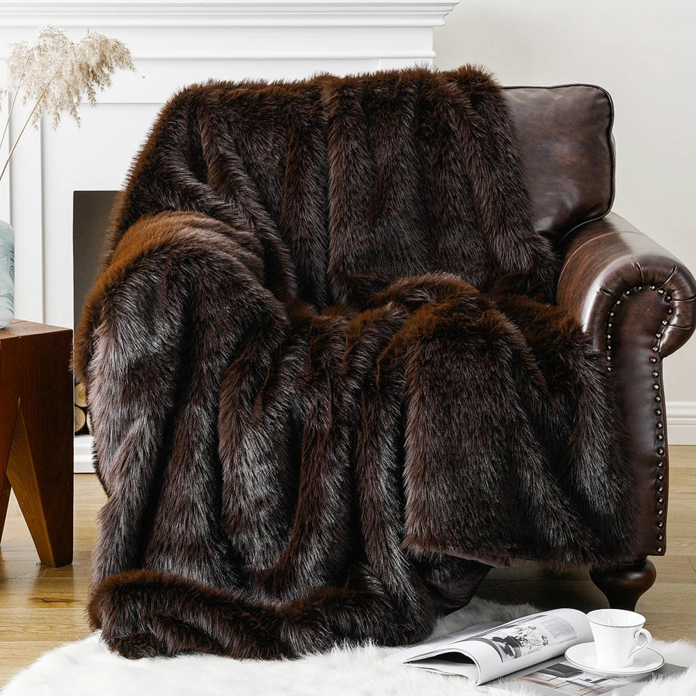 Faux Fur Blanket – Plush Velvet – Cream – Large – Home Decor 4