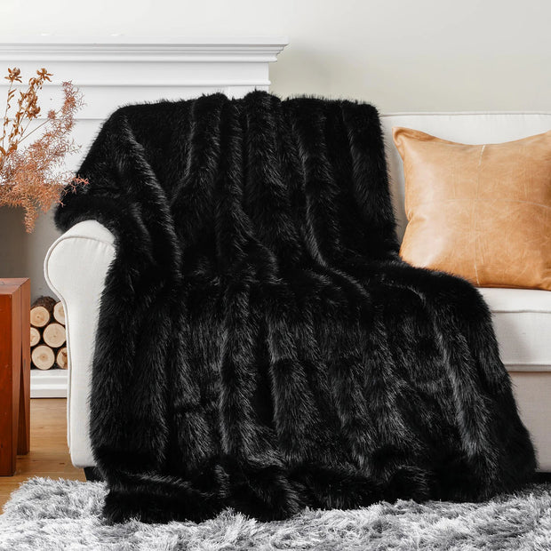 Faux Fur Blanket – Plush Velvet – Cream – Large – Home Decor 7