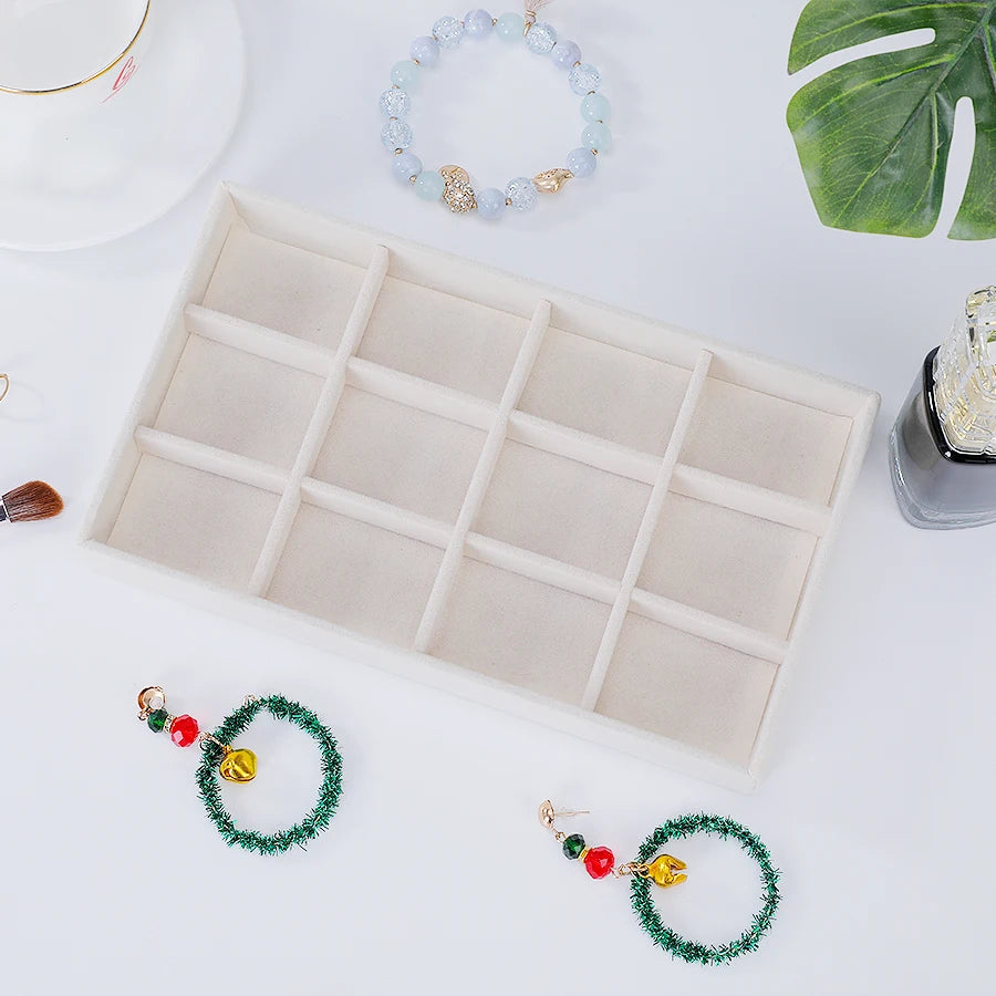 Flocking Jewelry Box for Women – Beige – Elegant – 21.3x12.5x2.5 cm (1 PC) 14