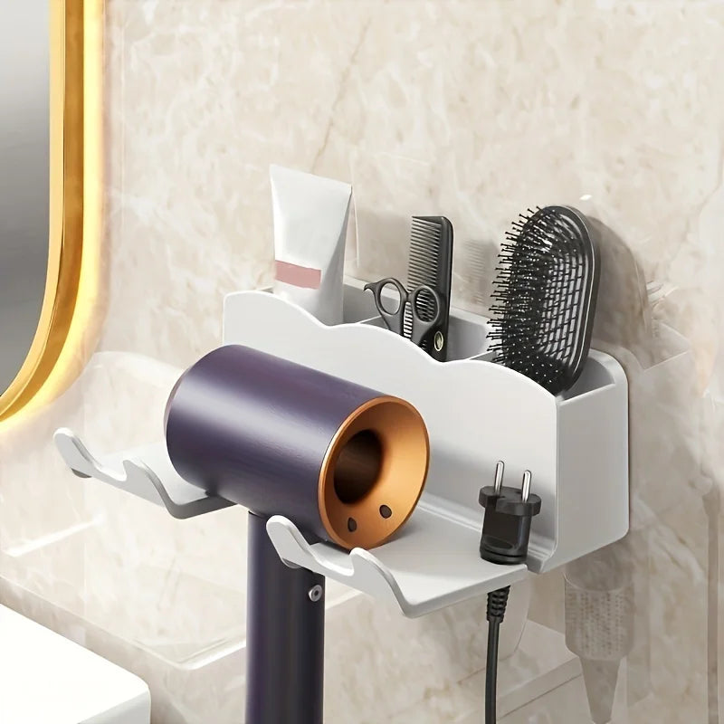 Hair Dryer Storage Rack for Bathroom – Durable Plastic – Modern – Standard Size (1 pc) 6