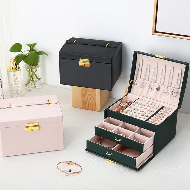 Jewelry Box Für Damen – Elegantes Design – Drei-Layer Organizer 0