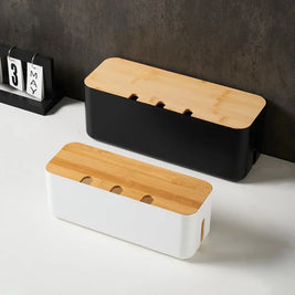 Kabelmanagement Box – Elegant Design – Bambusmaterial 0
