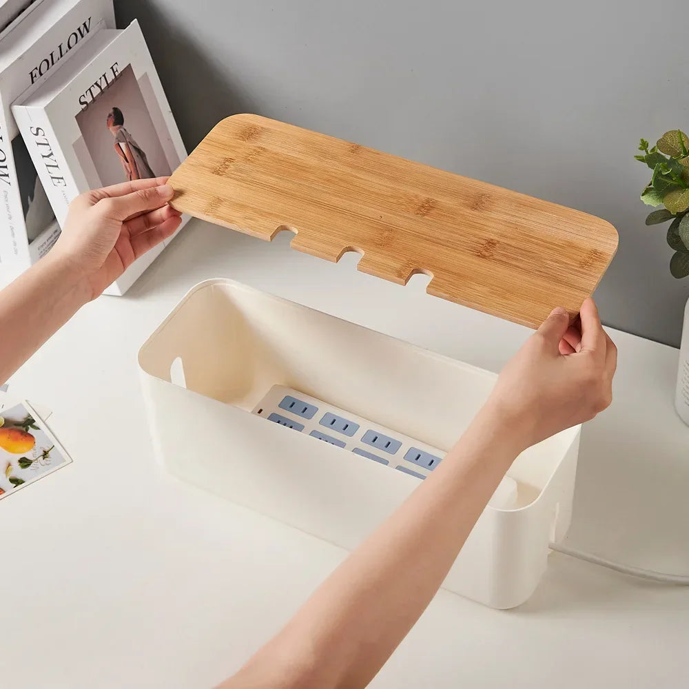 Kabelmanagement Box – Elegant Design – Bambusmaterial 4