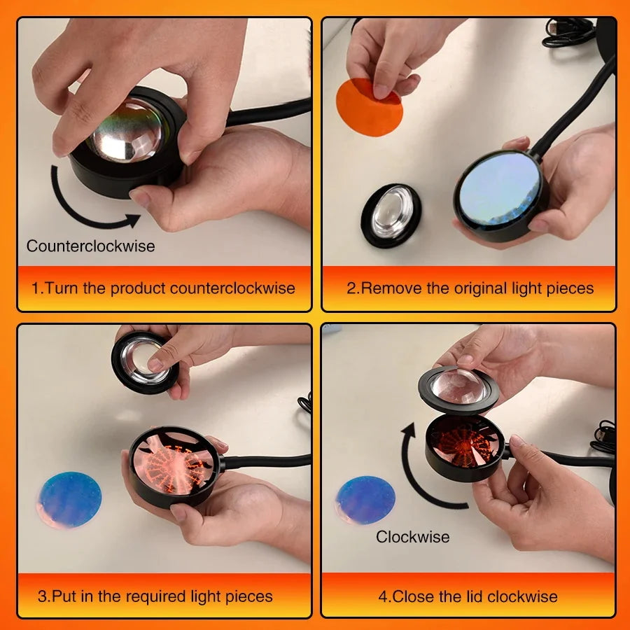 LED Sunset Lamp – USB – Multicolor – Adjustable – Mood Lighting 3