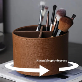 Leather Storage Box – Genuine Leather – Brown – Compact – Retro Style 0