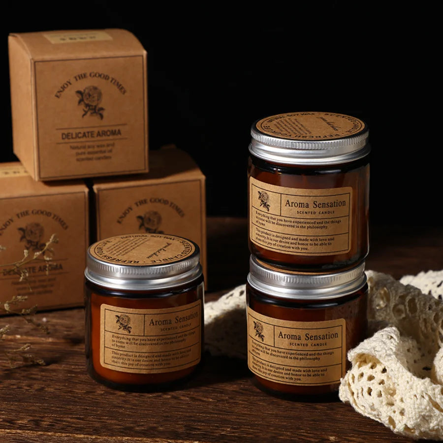 Lys & Loom Aromatherapy Candle Scented Brown Glass Cup 3.5 oz 2