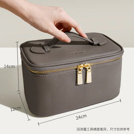 Makeup Bag – PU Leather – Black – Handheld – Travel Organizer 4