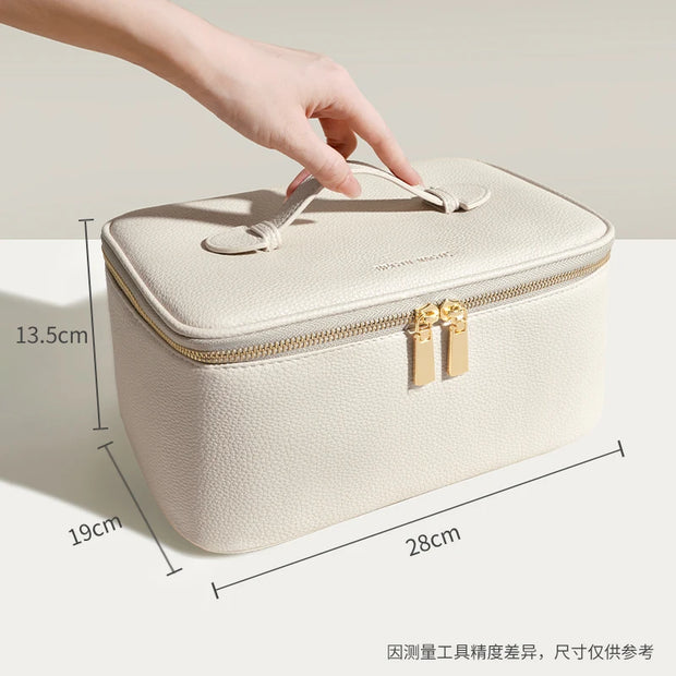 Makeup Bag – PU Leather – Black – Handheld – Travel Organizer 5