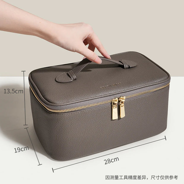 Makeup Bag – PU Leather – Black – Handheld – Travel Organizer 6