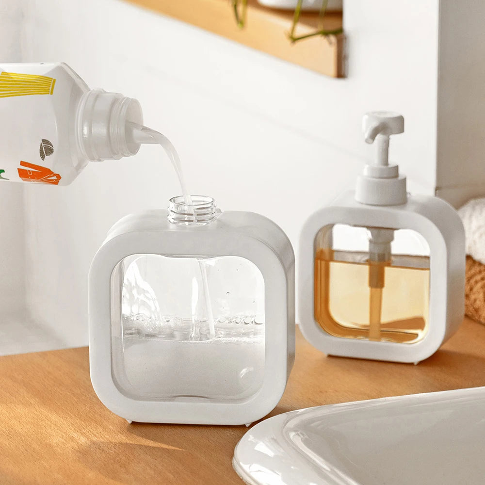Soap Dispenser for Kitchen – Transparent Plastic – 500 ml (Set of 2) 2
