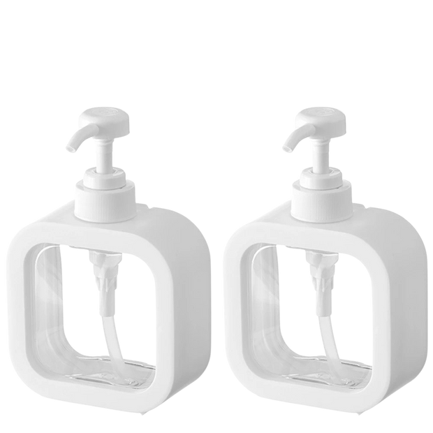 Soap Dispenser for Kitchen – Transparent Plastic – 500 ml (Set of 2)