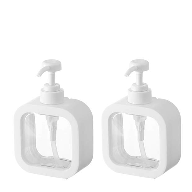 Soap Dispenser for Kitchen – Transparent Plastic – 500 ml (Set of 2)