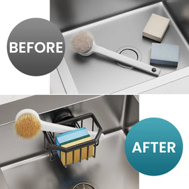 Sponge Holder for Kitchen Sink – Rustproof Aluminum – Silver – Compact Design 3