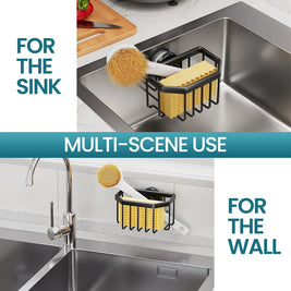 Sponge Holder for Kitchen Sink – Rustproof Aluminum – Silver – Compact Design 4