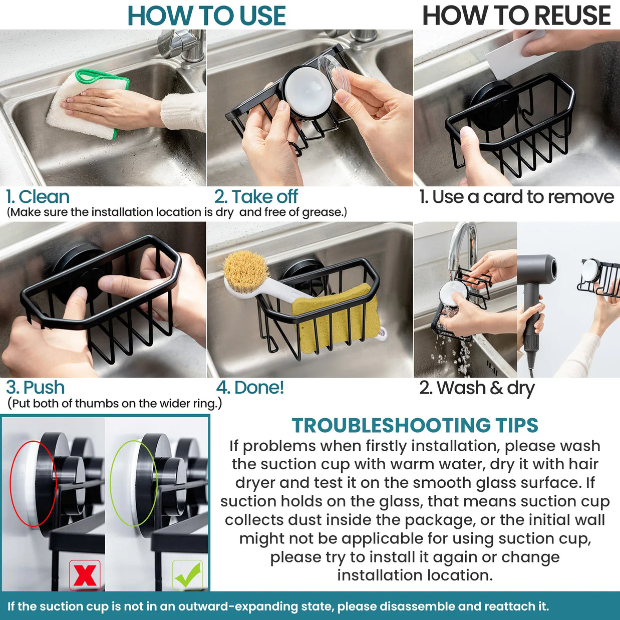 Sponge Holder for Kitchen Sink – Rustproof Aluminum – Silver – Compact Design 5