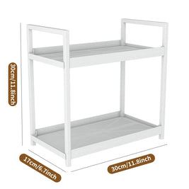 Storage Rack – Durable Plastic – Black and White – Two-Tier Design – Versatile 4
