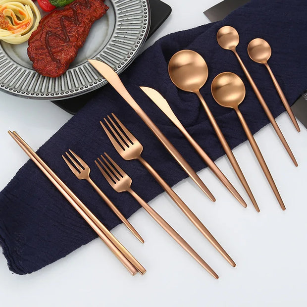 Tableware Set – 304 Stainless Steel – Western Style – 3 pcs (Knife, Fork, Spoon) 1