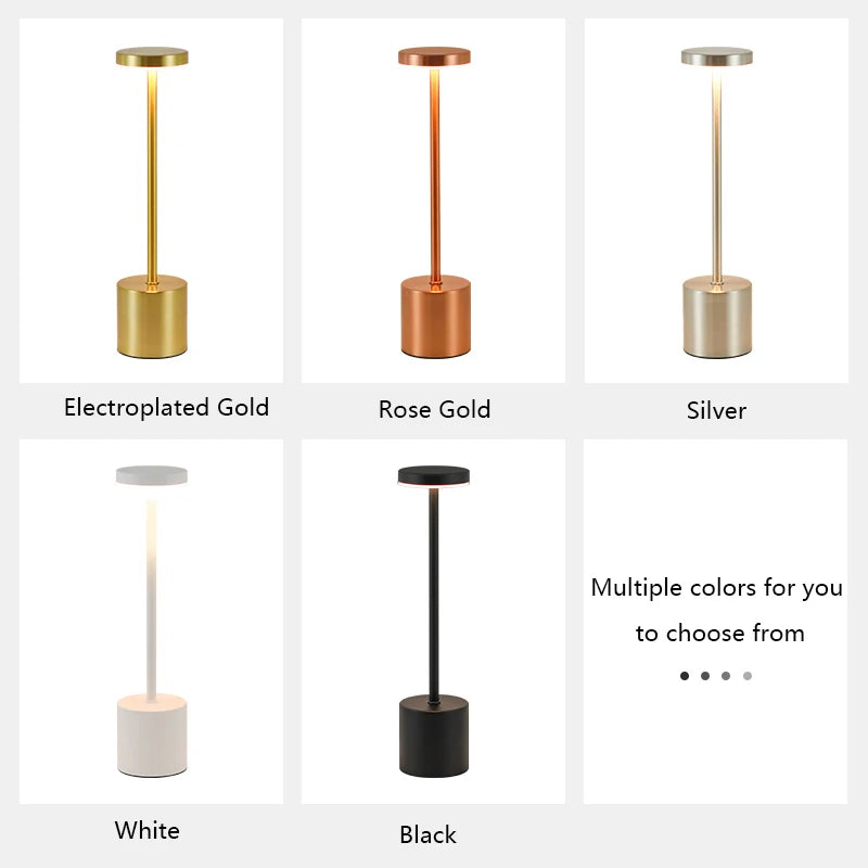 Touch Sensor LED Table Lamp – Metal Gold – Modern – 8x8x34 cm 1